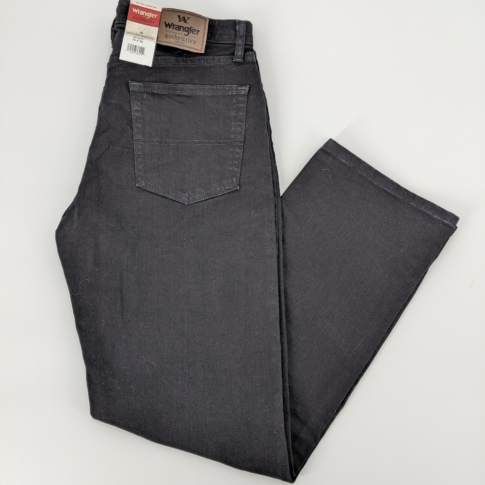Wrangler Authentics Mens Black Jeans 33X30